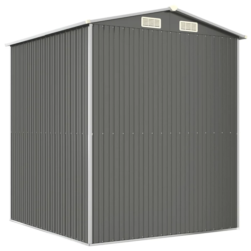 Abri de jardin cabane cabanon maison de stockage remise extérieur hangar outils robuste clair 192 x 191 x 223 cm acier galvanisé gris 02_0022255