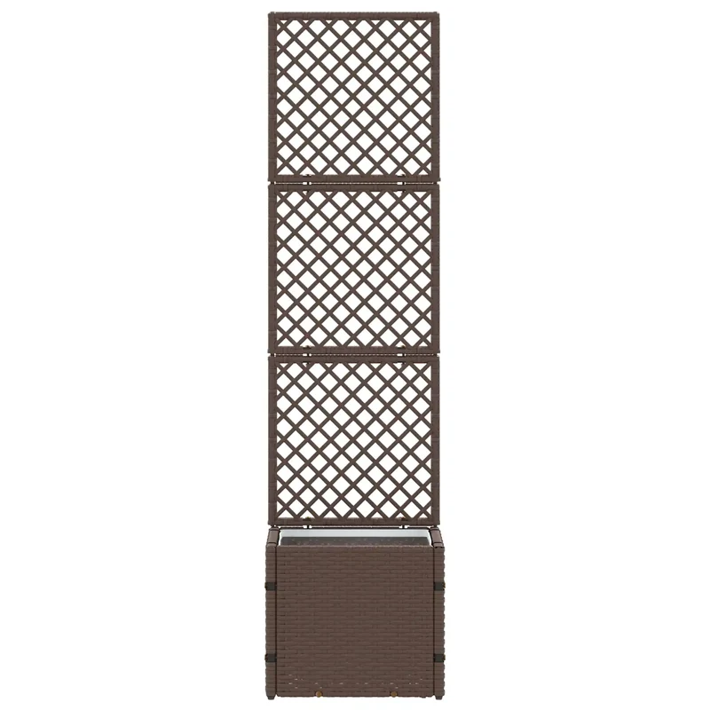 Cache-pot de jardin rectangulaire moderne extérieur 35 x 30 x 135 cm en métal marron 02_0047453