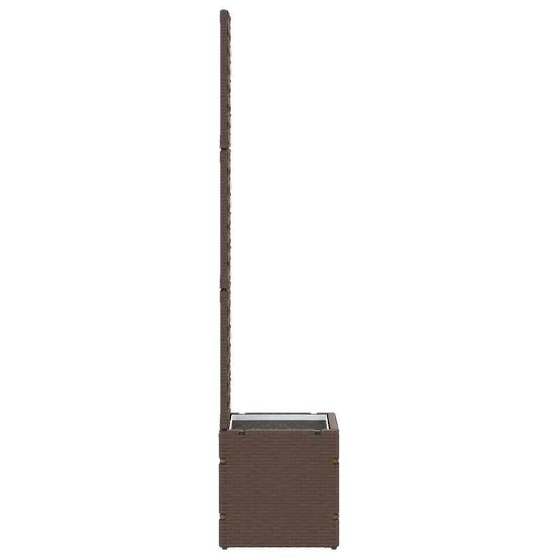 Cache-pot de jardin rectangulaire moderne extérieur 35 x 30 x 135 cm en métal marron 02_0047453
