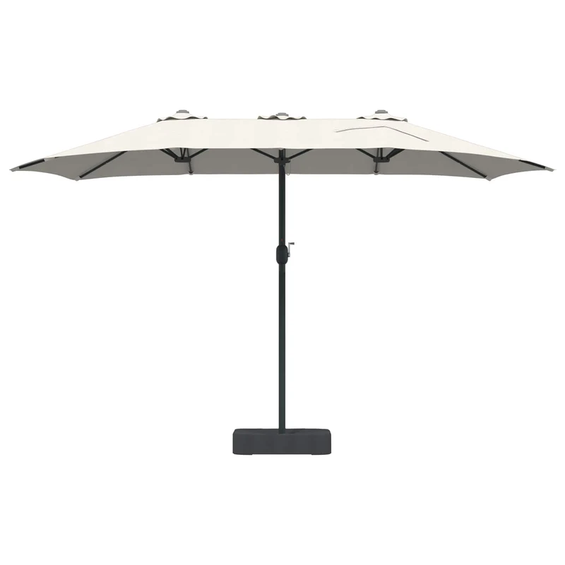 Parasol de jardin pliable moderne avec éclairage LED 385 x 209 x 244 cm en polyester sable 02_0058682