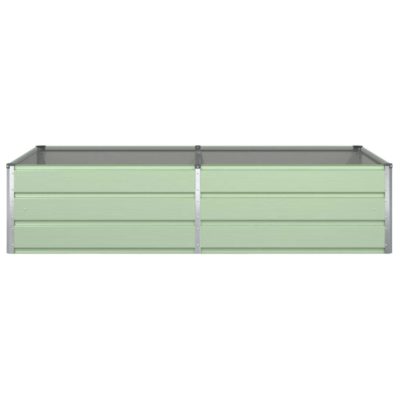 Jardinière moderne look industriel 195 x 100 x 45 cm espace créatif extérieur en acier galvanisé vert pastel 02_0059286