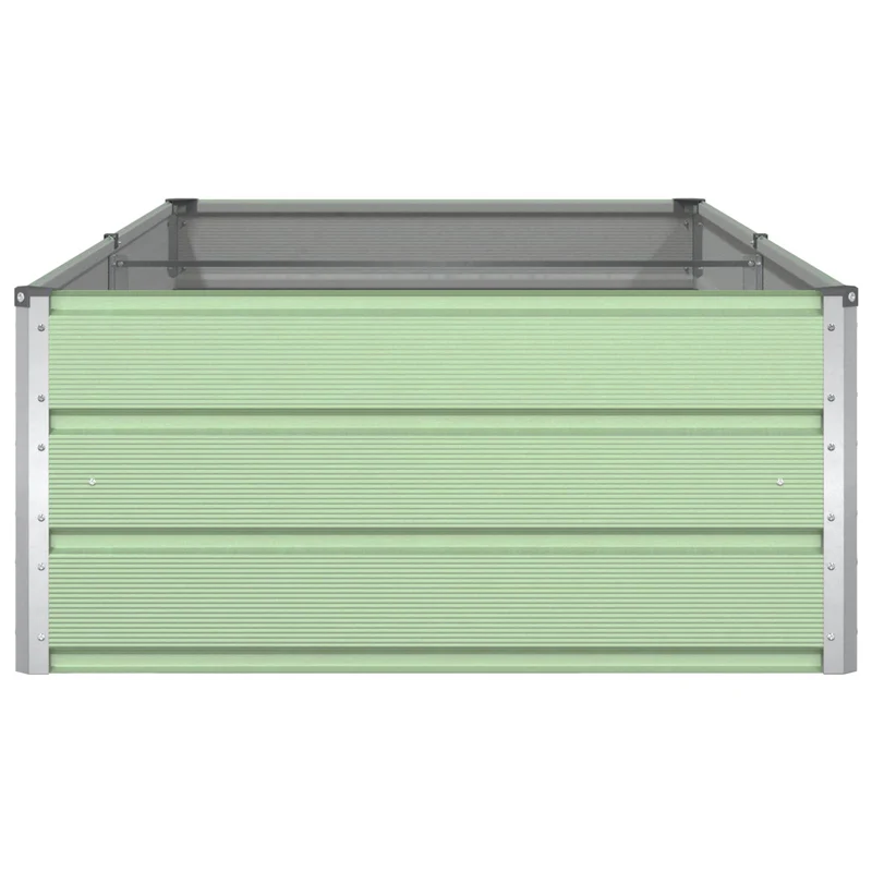 Jardinière moderne look industriel 195 x 100 x 45 cm espace créatif extérieur en acier galvanisé vert pastel 02_0059286