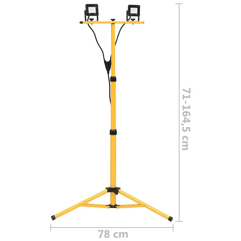 Projecteur à LED avec trépied réglable 78 x 78 x 164,5 cm éclairage optimal moderne style atelier en aluminium noir 02_0046112