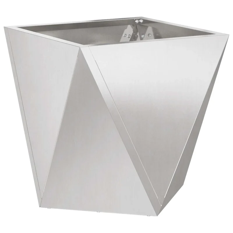 Jardinière moderne parfaite pour extérieur 50 x 50 x 50 cm en acier inoxydable argent 02_0053084