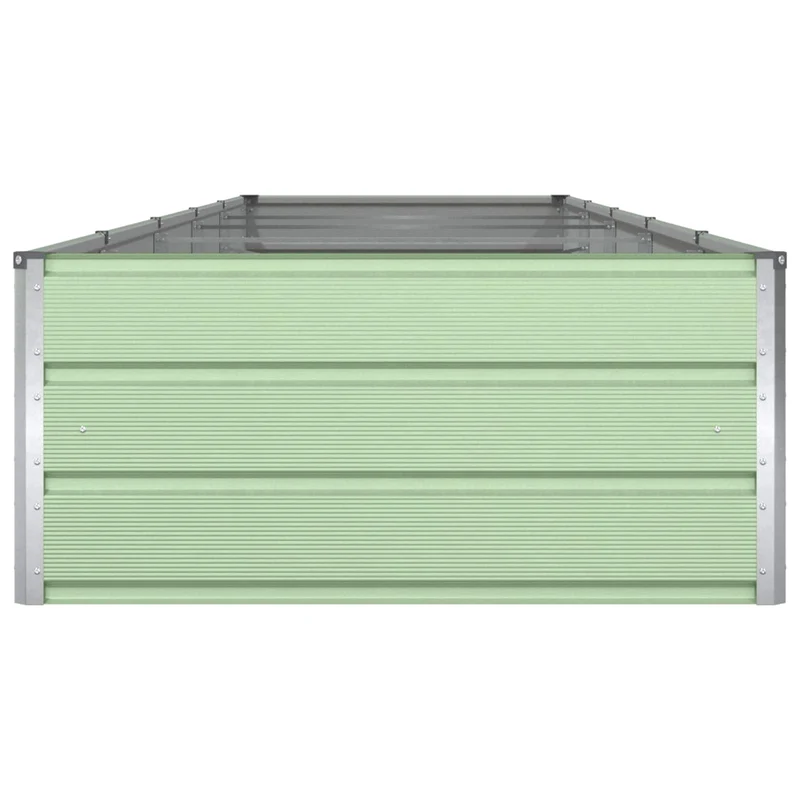 Jardinière rectangulaire moderne extérieur 195 x 100 x 45 cm solide finition industrielle en acier galvanisé vert pastel 02_0059292