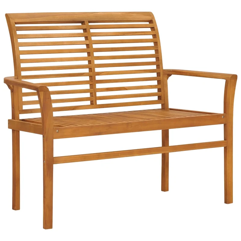 Banc de jardin meuble de patio d'extérieur terrasse avec coussin vert 112 cm bois de teck massif 02_0011558