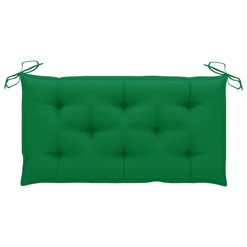 Banc de jardin meuble de patio d'extérieur terrasse avec coussin vert 112 cm bois de teck massif 02_0011558