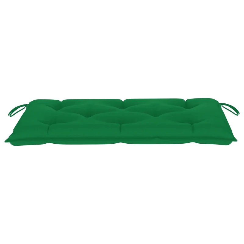 Banc de jardin meuble de patio d'extérieur terrasse avec coussin vert 112 cm bois de teck massif 02_0011558