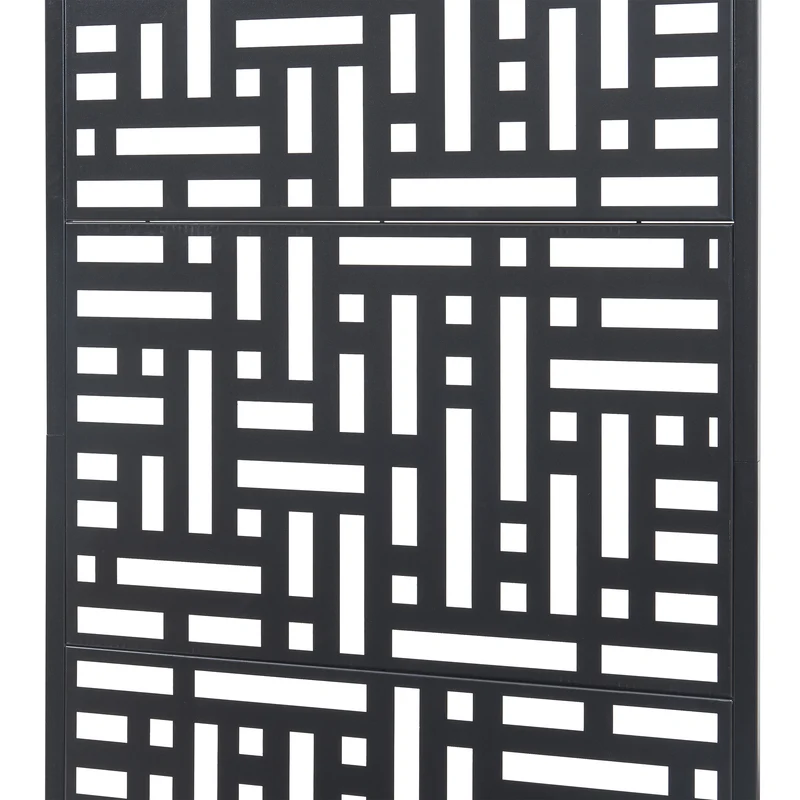 Jardinière bac à plante fleur brise-vue acier galvanisé 190 x 82 x 38 cm noir 03_0009499