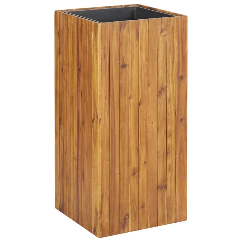 Jardinière lit surélevé plantes fleurs jardin 43,5 x 43,5 x 90 cm bois massif d'acacia 02_0001056