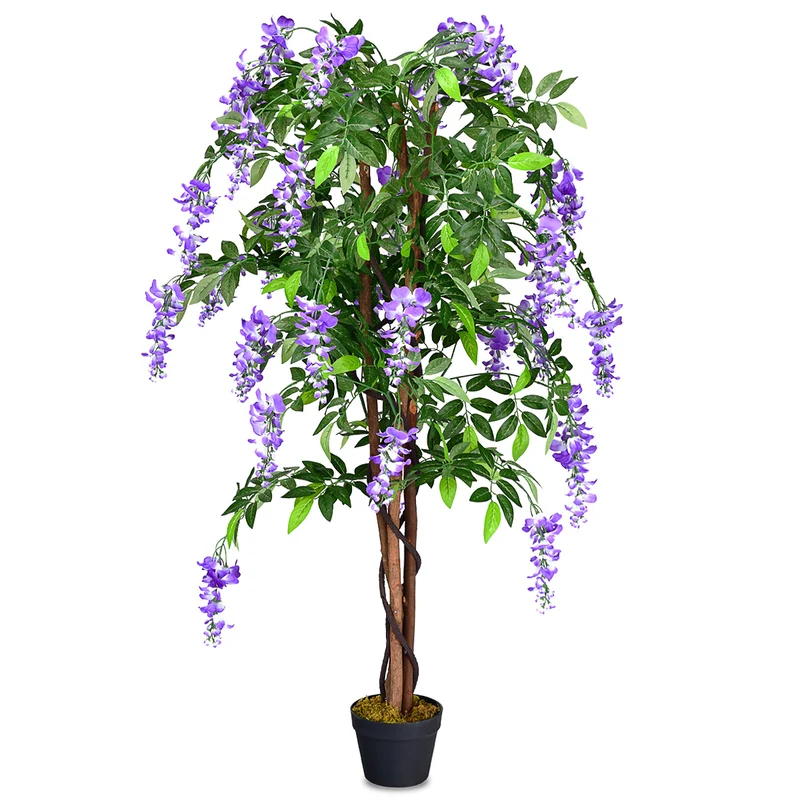 Plante artificielle 150 x 17,5 x 17,5 cm effet réaliste magnifique décoration en plastique violet 20_0013141