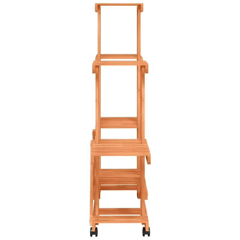 Support à fleurs meuble plante avec roues 95 x 25 x 101 cm bois massif de sapin marron 02_0045233