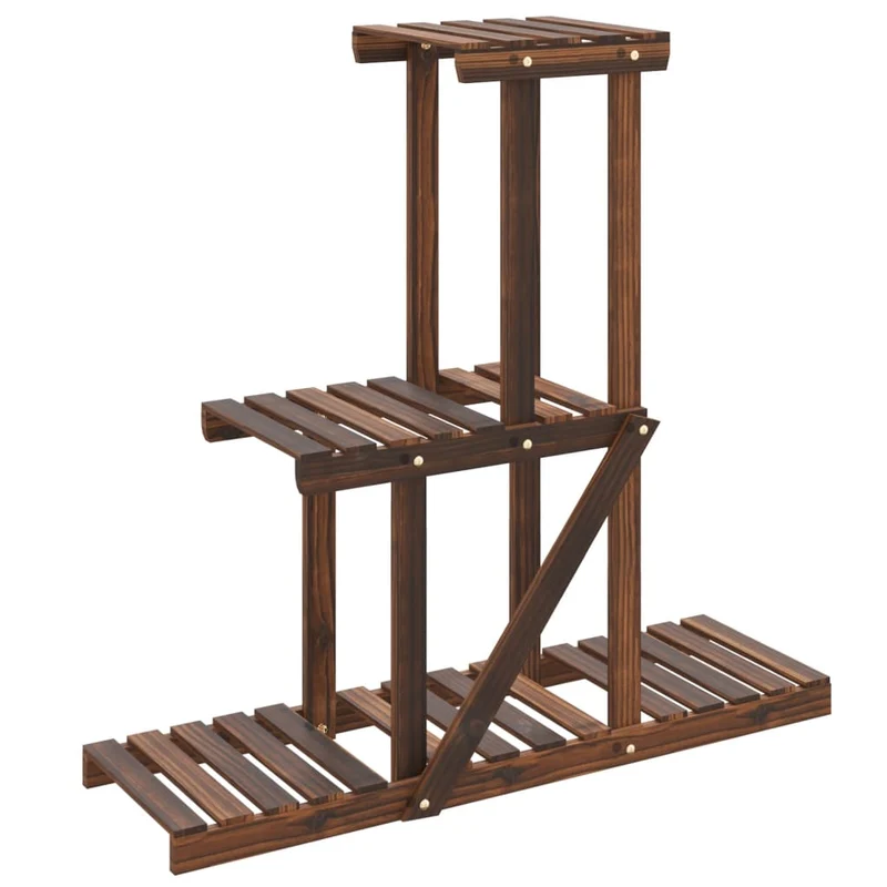 Support à fleurs meuble plante 81 x 25 x 75,5 cm bois massif de sapin marron 02_0045218