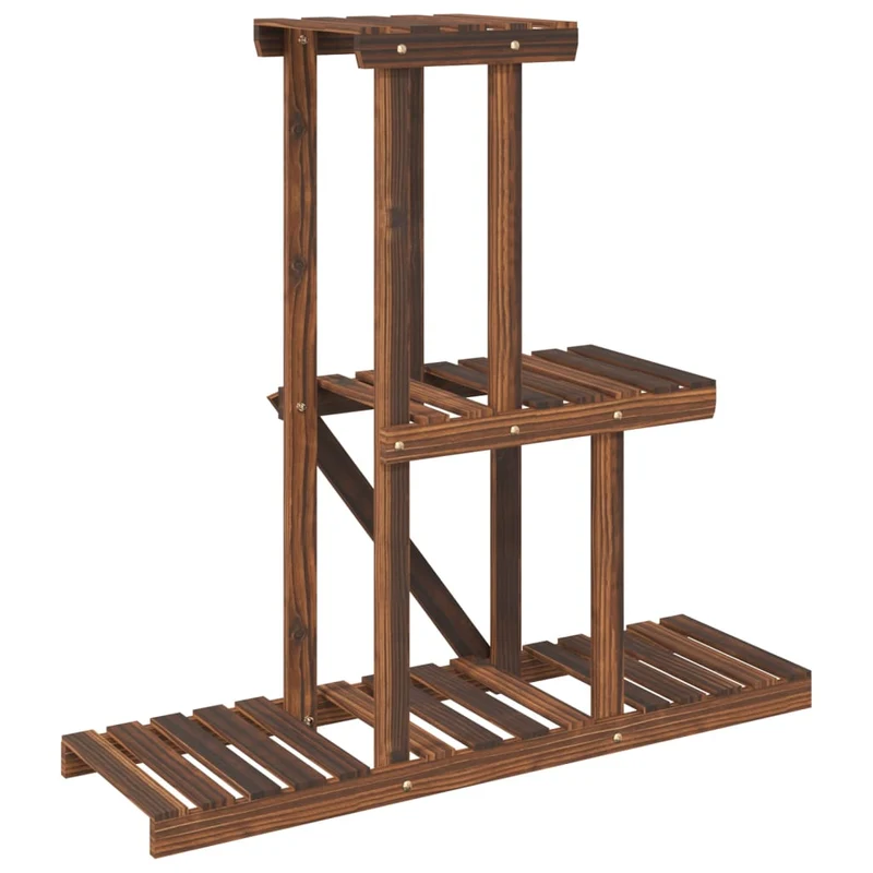 Support à fleurs meuble plante 81 x 25 x 75,5 cm bois massif de sapin marron 02_0045218