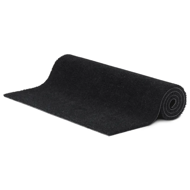 Tapis de porte touffeté 90 x 150 cm antidérapant intérieur extérieur ambiance cosy en fibre de coco noir 02_0046165