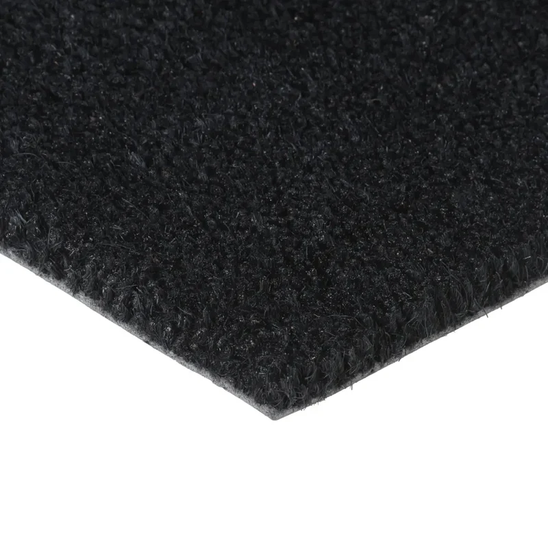 Tapis de porte touffeté 90 x 150 cm antidérapant intérieur extérieur ambiance cosy en fibre de coco noir 02_0046165