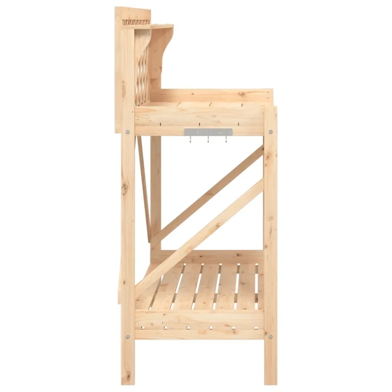 Banc de rempotage avec treillis espace de rangement 110 x 50 x 117 cm en bois de sapin naturel 02_0047462
