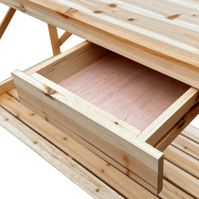 Banc de rempotage avec treillis espace de rangement 110 x 50 x 117 cm en bois de sapin naturel 02_0047462