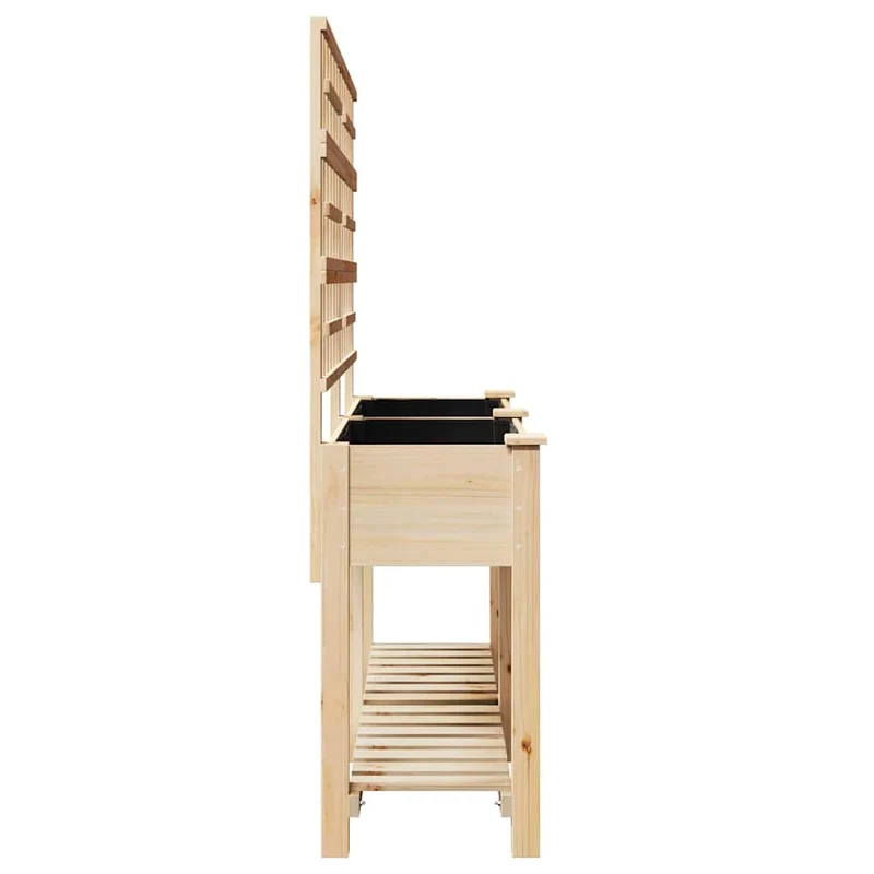 Cache-pot de jardin rectangulaire design minimaliste 161 x 46 x 152,5 cm en bois de sapin massif beige 02_0058844
