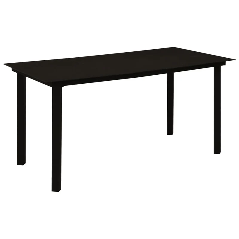 Salon de jardin meuble d'extérieur ensemble de mobilier 5 pièces rotin pvc noir 02_0016617