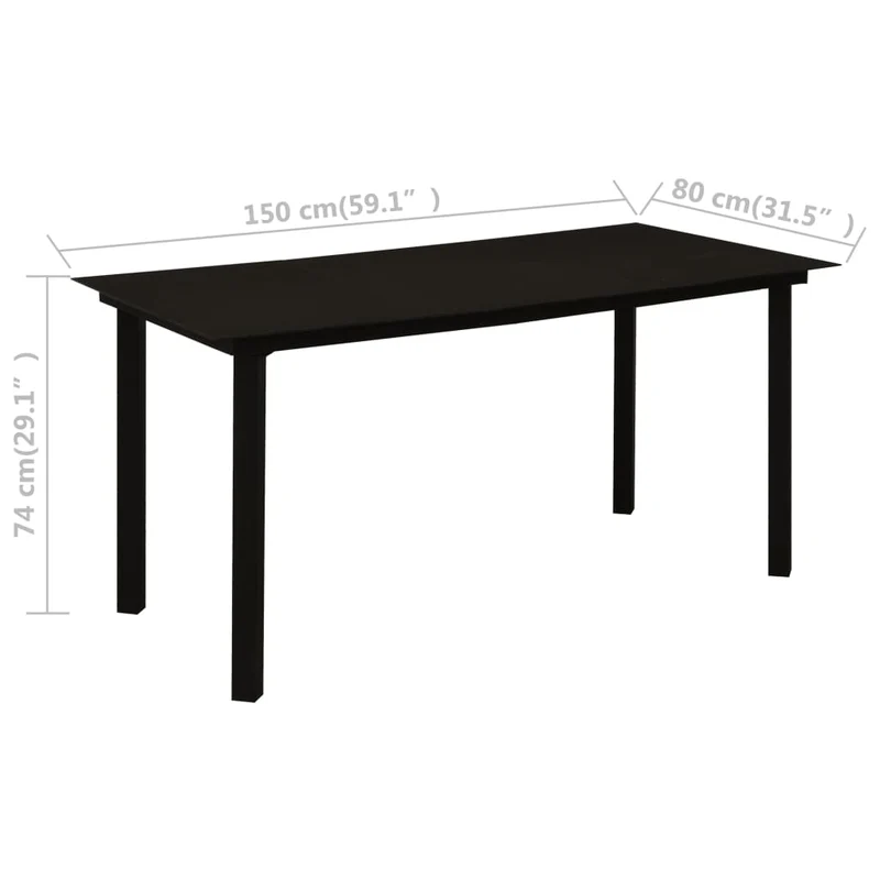 Salon de jardin meuble d'extérieur ensemble de mobilier 5 pièces rotin pvc noir 02_0016617