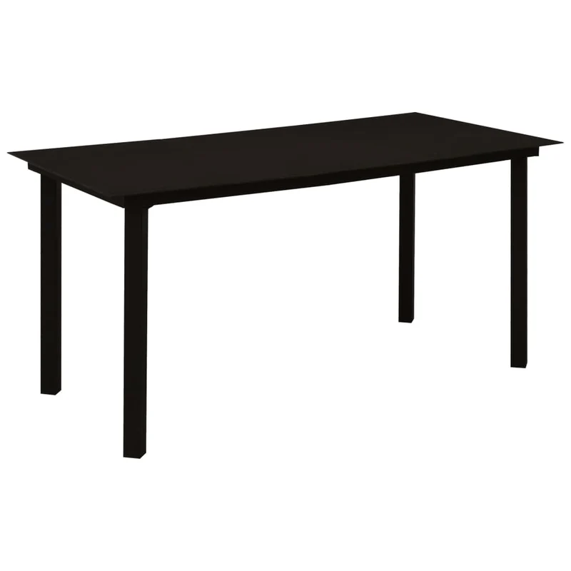 Mobilier à dîner d'extérieur 7 pièces noir verre et acier 02_0014681