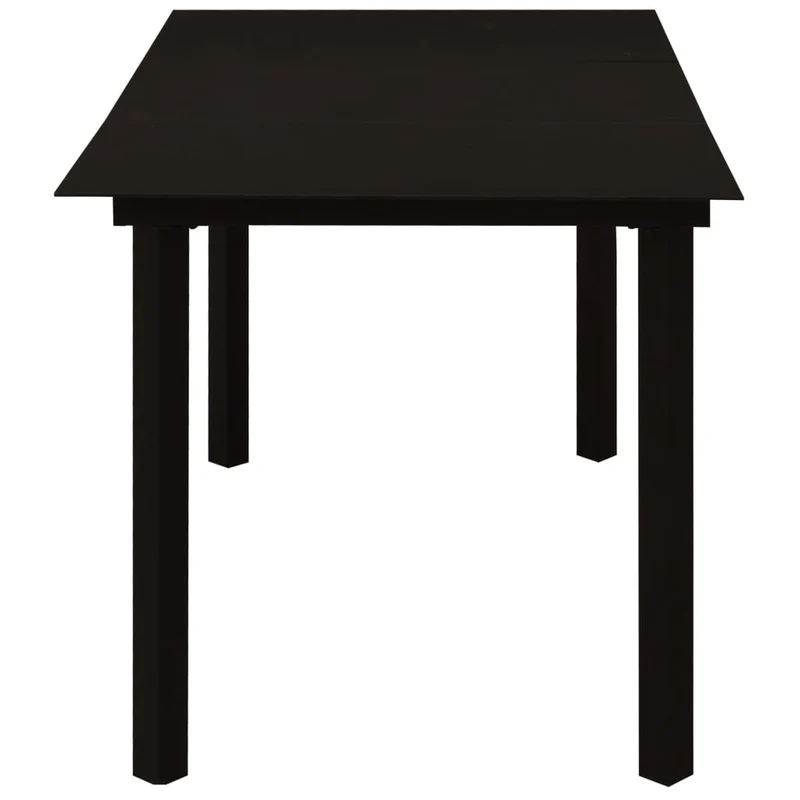 Mobilier à dîner d'extérieur 7 pièces noir verre et acier 02_0014681