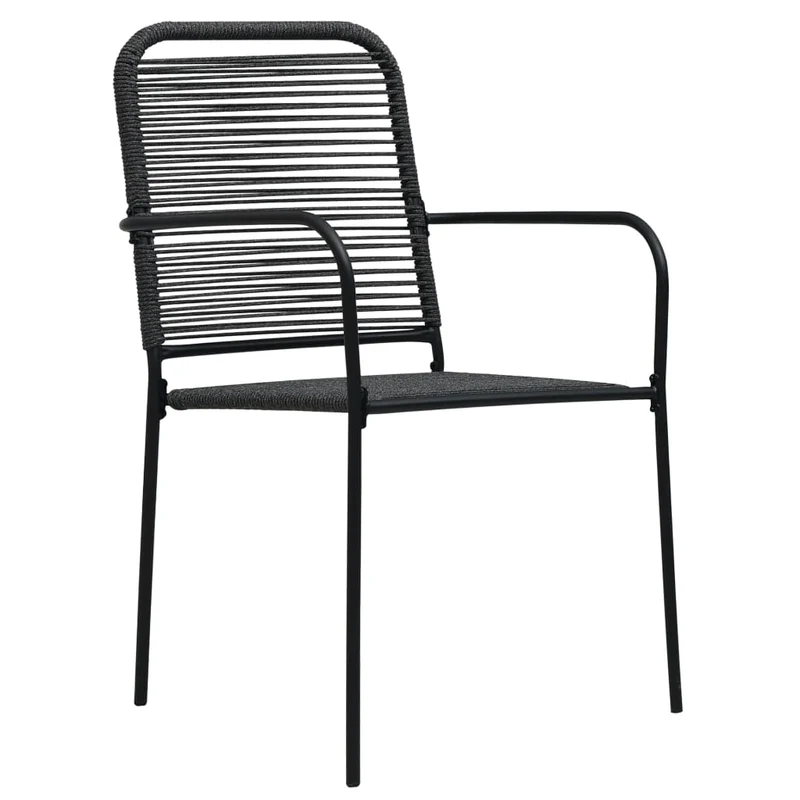 Mobilier à dîner d'extérieur 7 pièces noir verre et acier 02_0014681
