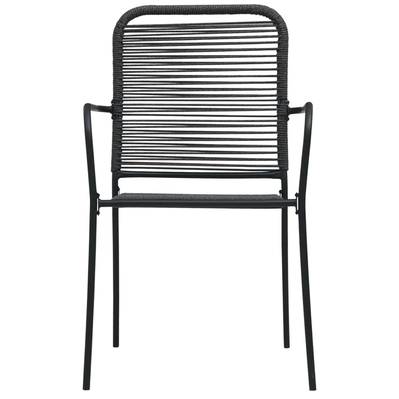 Mobilier à dîner d'extérieur 7 pièces noir verre et acier 02_0014681