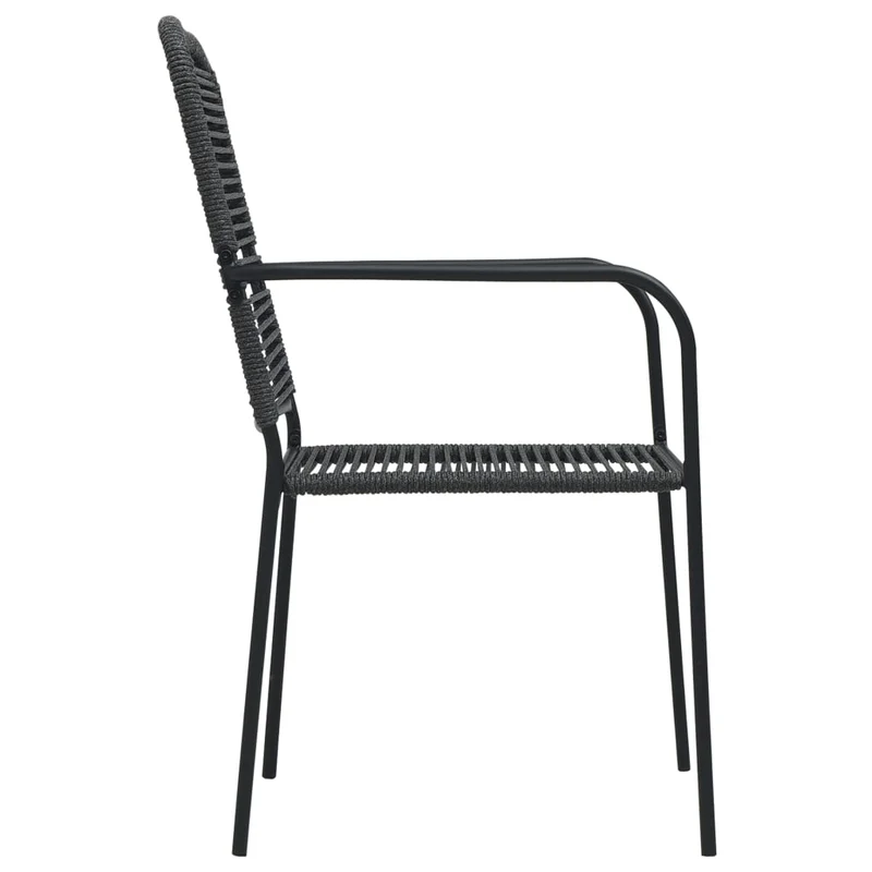 Mobilier à dîner d'extérieur 7 pièces noir verre et acier 02_0014681
