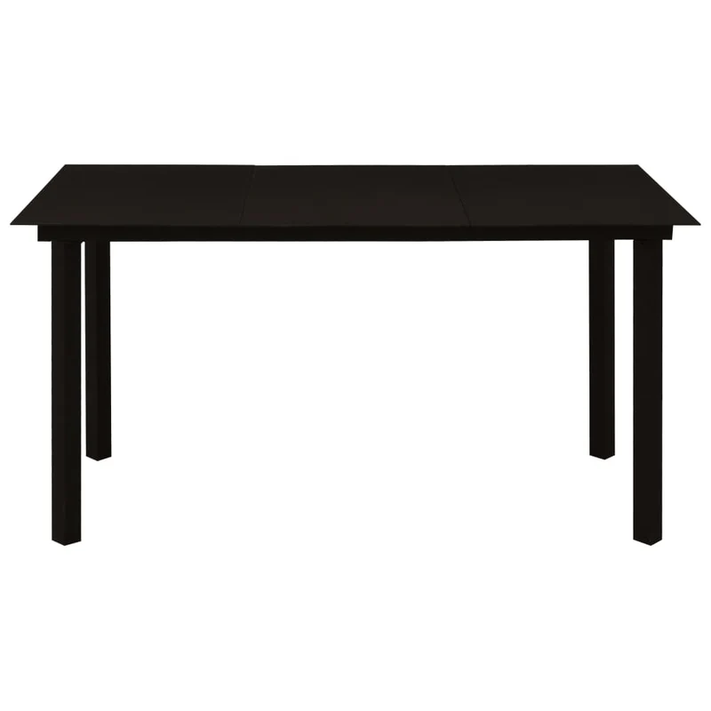 Mobilier à dîner d'extérieur 5 pièces noir verre et acier 02_0014659