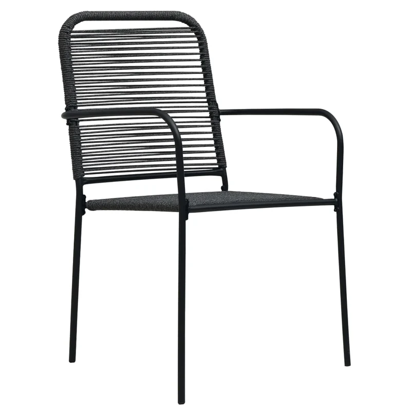 Mobilier à dîner d'extérieur 5 pièces noir verre et acier 02_0014659