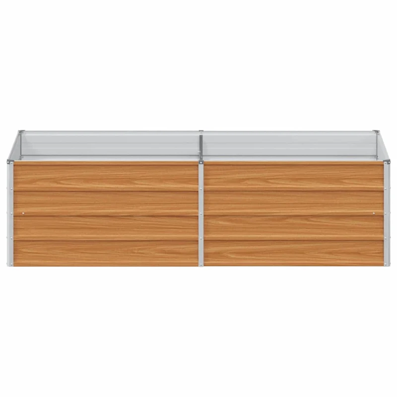 Jardinière surélevée industrielle chic extérieur 160 x 80 x 45 cm en acier galvanisé marron clair 02_0059020