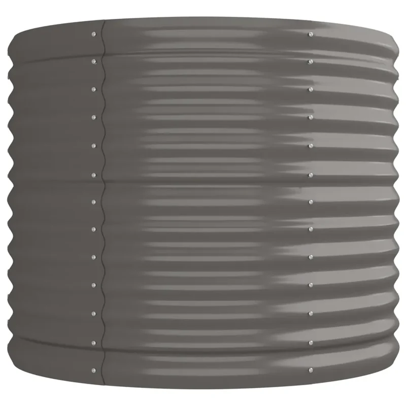 Lit surélevé de jardin ovale 224 x 80 x 68 cm robuste résistant aux intempéries décoration en acier galvanisé gris 02_0046572