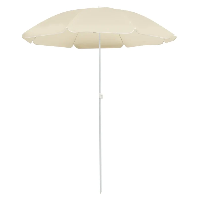 Parasol de jardin inclinable 180 x 180 x 200 cm protection UV haute résistance style sable en polyester sable 02_0046512