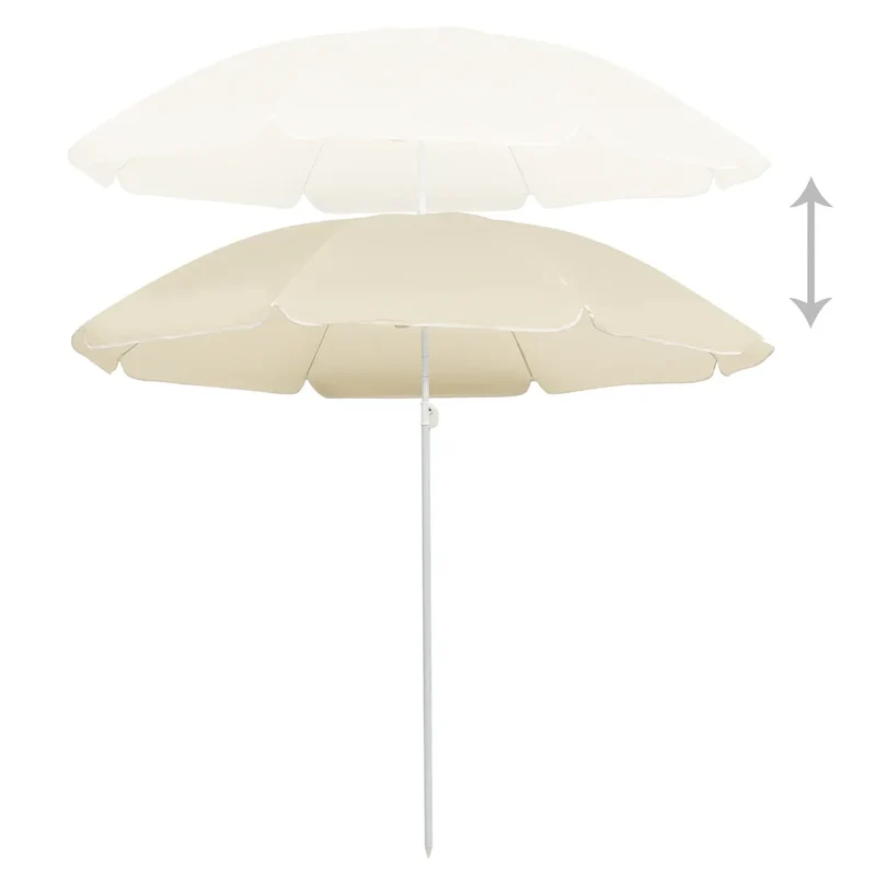 Parasol de jardin inclinable 180 x 180 x 200 cm protection UV haute résistance style sable en polyester sable 02_0046512