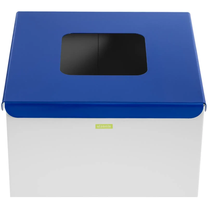 Poubelle de recyclage- 60 l blanc labellisée papier acier blanc 14_0009744