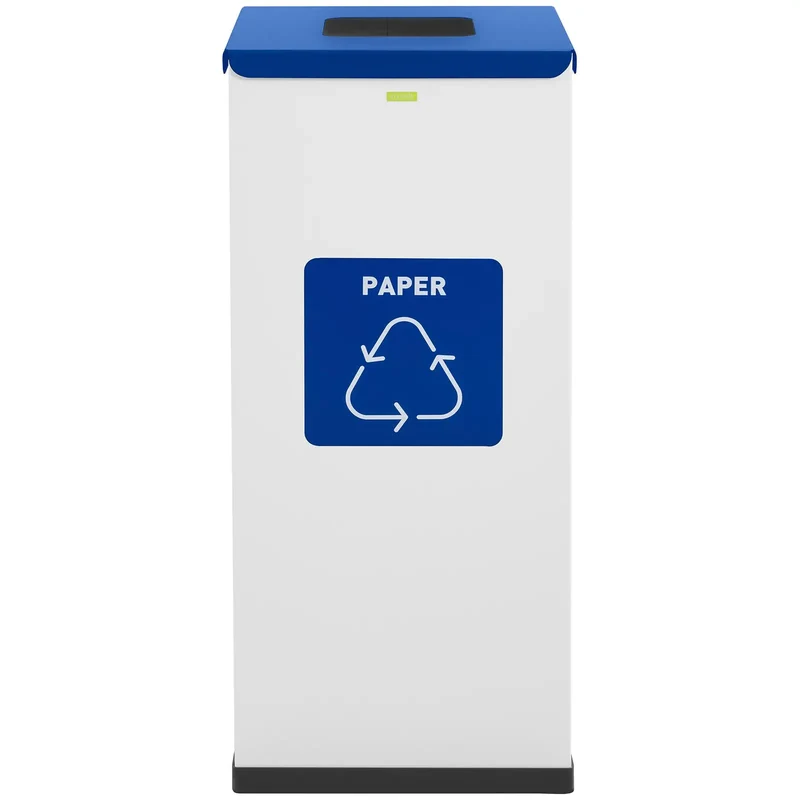 Poubelle de recyclage- 60 l blanc labellisée papier acier blanc 14_0009744