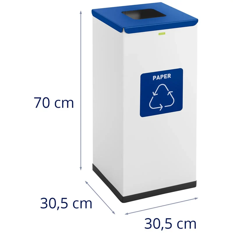 Poubelle de recyclage- 60 l blanc labellisée papier acier blanc 14_0009744