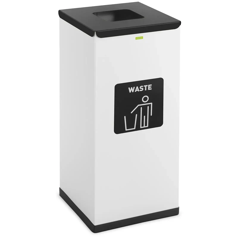 Poubelle de recyclage- 60 l blanc labellisée ordures ménagères acier blanc 14_0009743