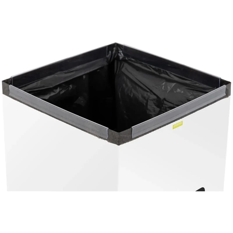 Poubelle de recyclage- 60 l blanc labellisée ordures ménagères acier blanc 14_0009743