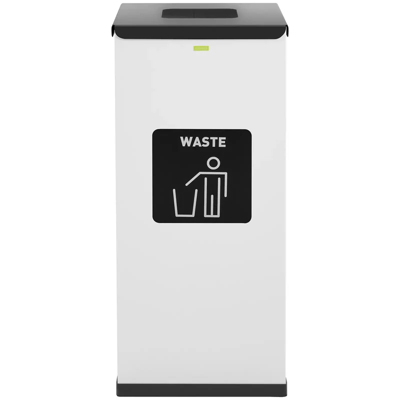 Poubelle de recyclage- 60 l blanc labellisée ordures ménagères acier blanc 14_0009743