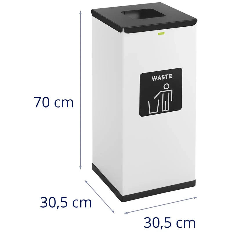 Poubelle de recyclage- 60 l blanc labellisée ordures ménagères acier blanc 14_0009743