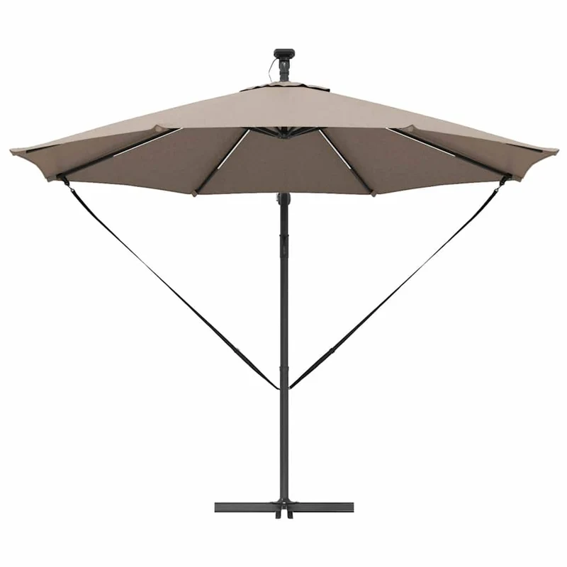 Parasol cantilever design moderne inclinable extérieur 294 x 294 x 248 cm en polyester taupe 02_0058758