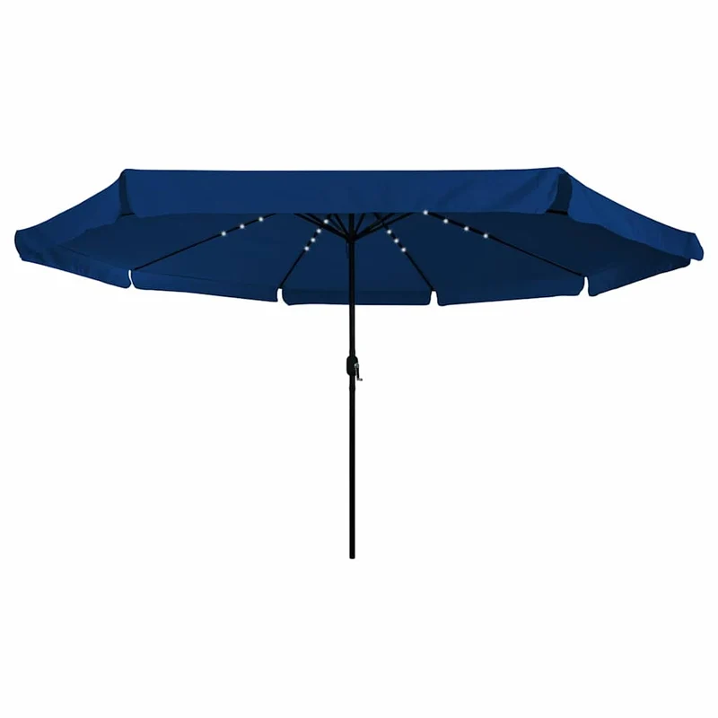 Parasol de jardin rond pliable 395 x 395 x 245 cm avec éclairage LED moderne en polyester azur 02_0058794