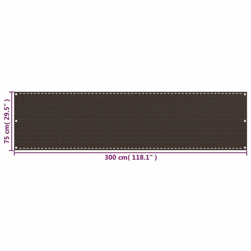 Écran de balcon brise pare vue protection confidentialité marron 75 x 300 cm PEHD 02_0010230