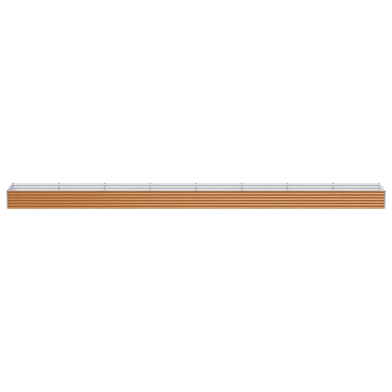 Jardinière surélevée design industriel extérieur 775 x 100 x 36 cm drainage optimal en acier galvanisé marron clair 02_0059051