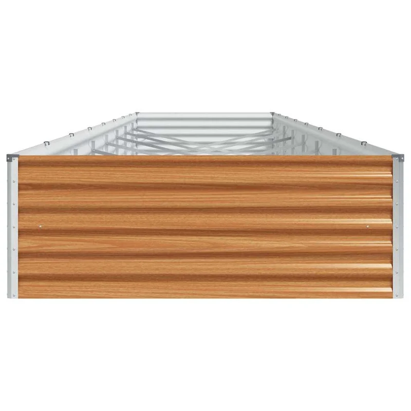 Jardinière surélevée design industriel extérieur 775 x 100 x 36 cm drainage optimal en acier galvanisé marron clair 02_0059051