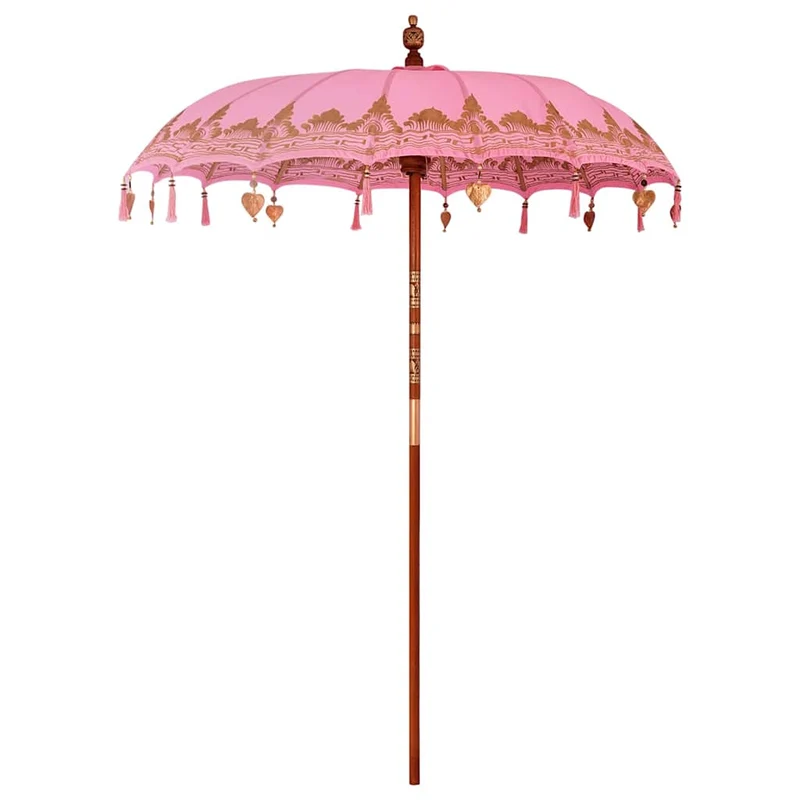 Parasol balinais design tropical jardin 185 x 185 x 260 cm avec base en bois massif rose 02_0055951