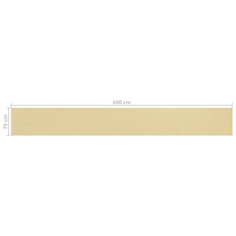 Écran de balcon brise pare vue protection confidentialité beige 75 x 600 cm PEHD 02_0010030
